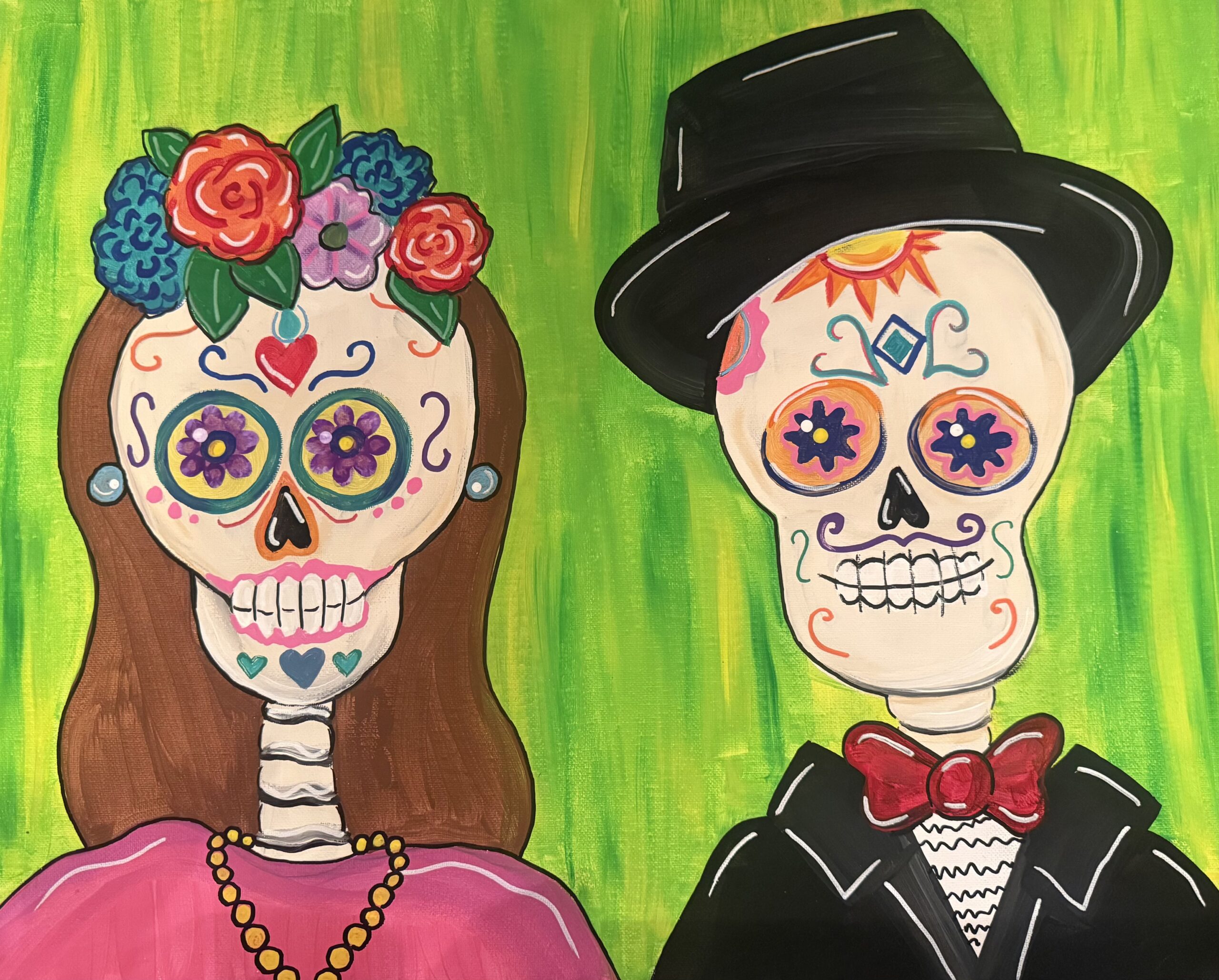 Skeleton Duo paint and sip