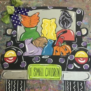 Hocus Pocus door hanger paint and sip