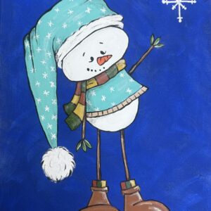 Snowman with Snowflake paint and sip