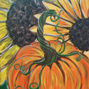 Sunflower, Pumpkin paint and sip